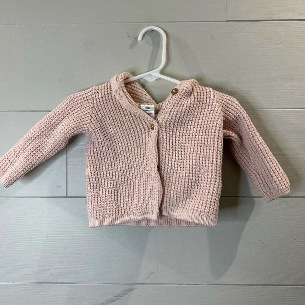 Carter’s | Baby Girls Knitted Button Up Hooded Jacket Size 6M